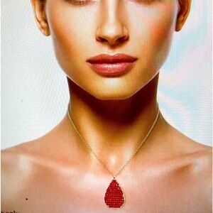 Red Coral Gold tone Necklase